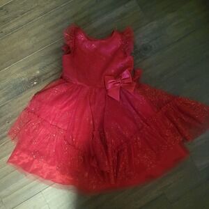 Jona Michelle Girls Holiday Dress Red Sparkling Size 5T 5 Christmas